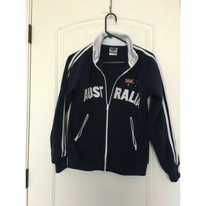 Australia Men's Track Jacket Full Zip with Pockets Size Small Blue White